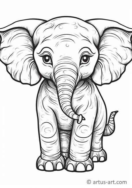 Pagina de colorat cu elefant